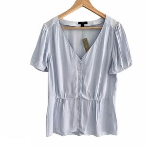 J. Crew Women's Peplum Top Light Blue NWT